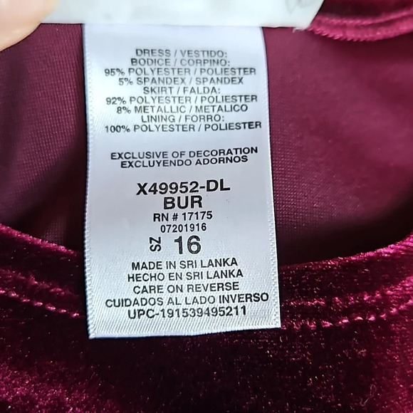 Bonnie Jean Girls 16 Holiday Dress Plum Purple Gold - Picture 9 of 9